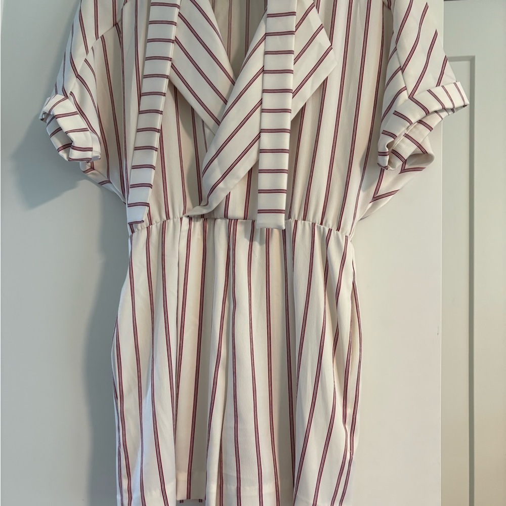 Maje Red and White Striped Garment